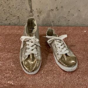 Sole Mates Champaign  Two Tone Glitter Sneakers